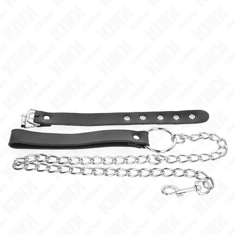 Anello Fallico in Pelle con Catena KINK Ring Power — BDSM