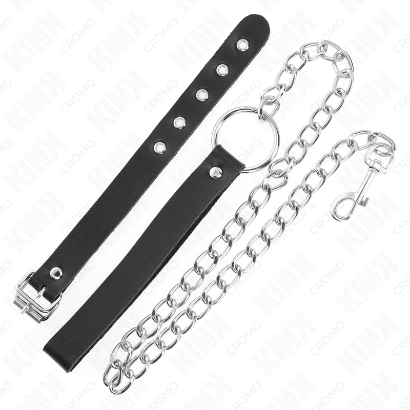 Anello Fallico in Pelle con Catena KINK Ring Power — BDSM