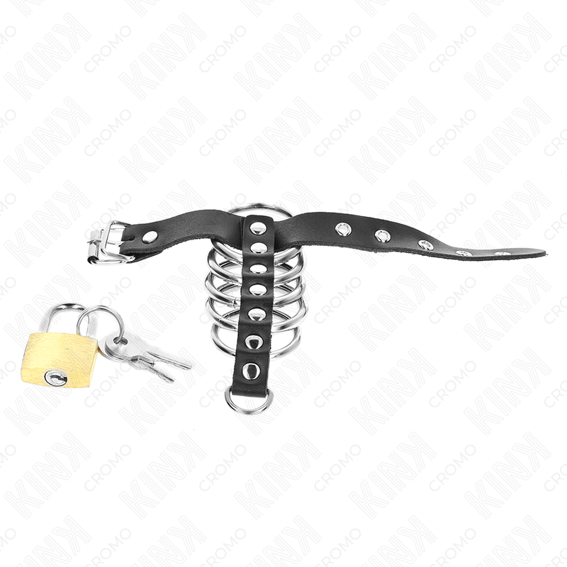 Anello Fallico in Pelle BDSM Kink Ring Power — 5 Anelli Metal