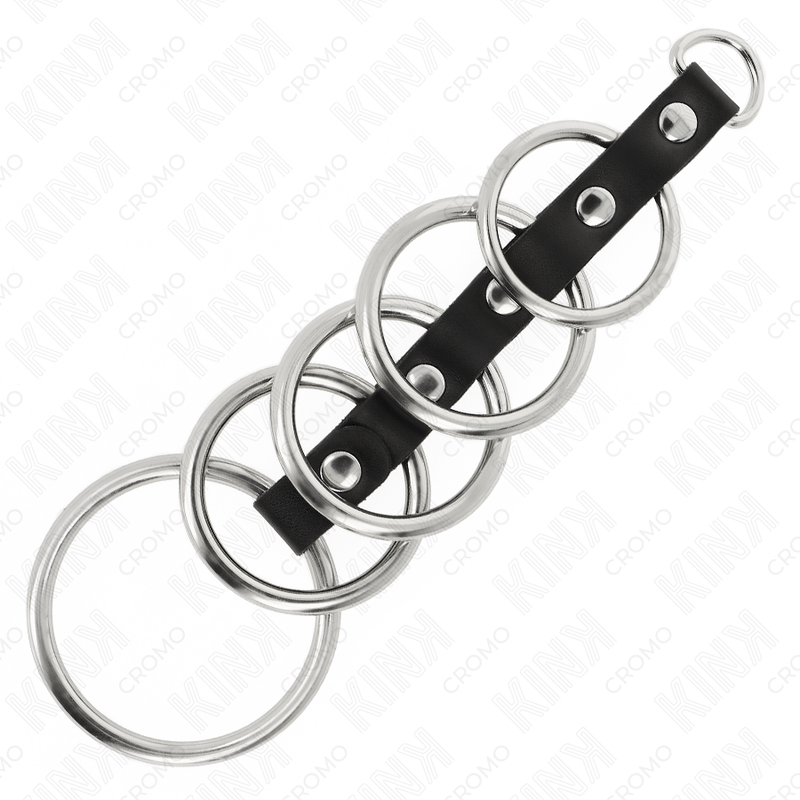 Set 5 Anelli Fallici in Metallo Kink Ring Power — 3,2–5 cm