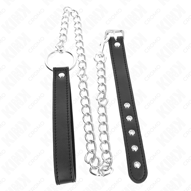 Anello Fallico in Pelle BDSM Kink Ring Power — con Catena 60 cm