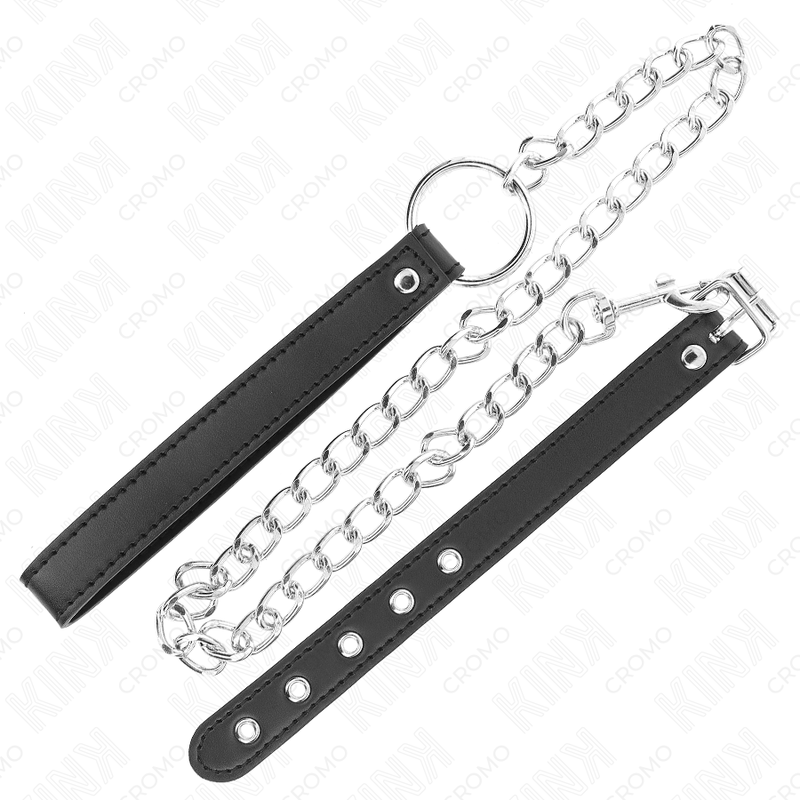 Anello Fallico in Pelle BDSM Kink Ring Power — con Catena 60 cm