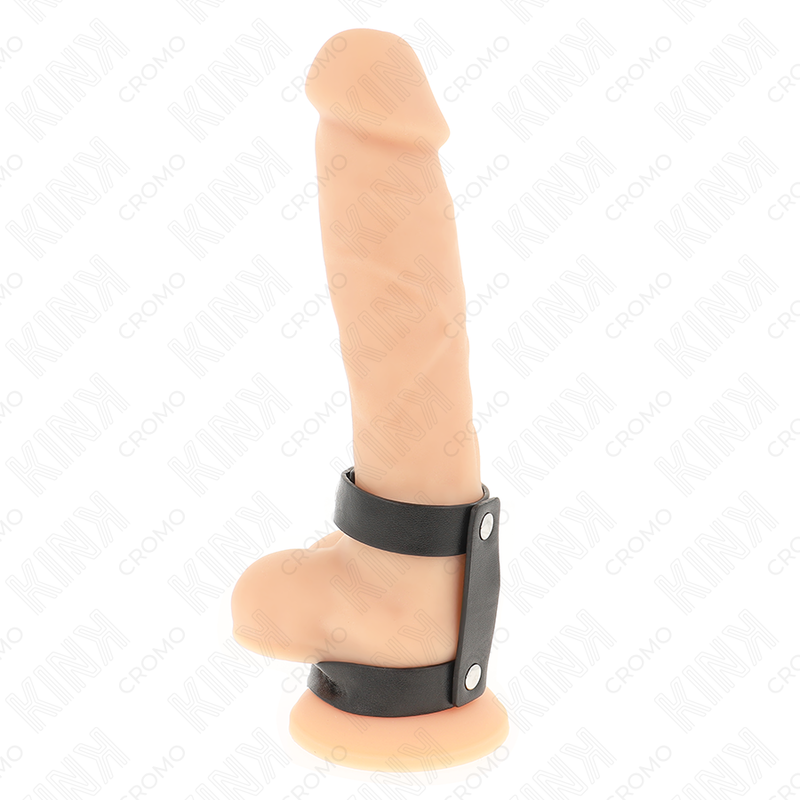Anello Fallico Regolabile in Pelle KINK Ring Power — Doppio