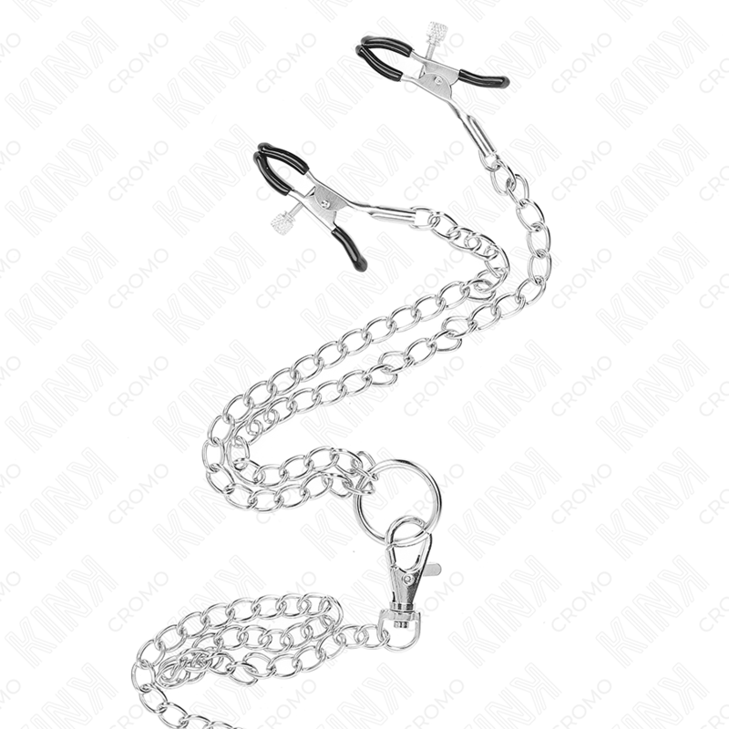 Anello Fallico Triplo con Clip Capezzoli Kink Ring Power — Metallo