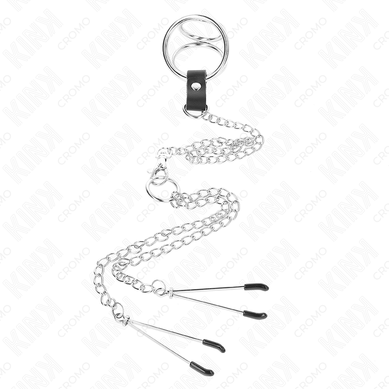 Anello Fallico con Morsetti Capezzoli Kink Ring Power — 3,8-5 cm