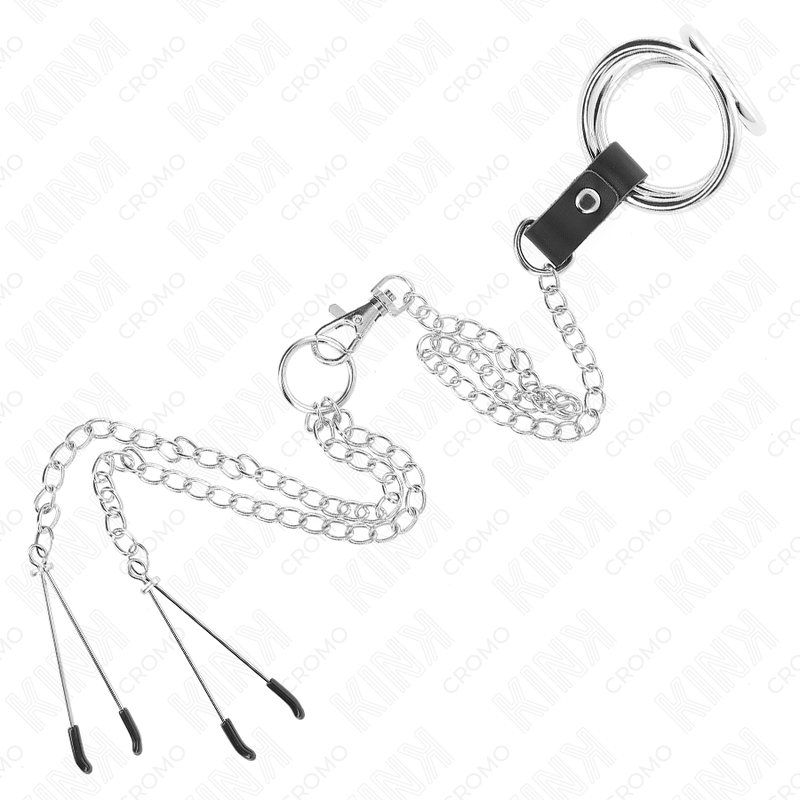 Anello Fallico con Morsetti Capezzoli Kink Ring Power — 3,8-5 cm