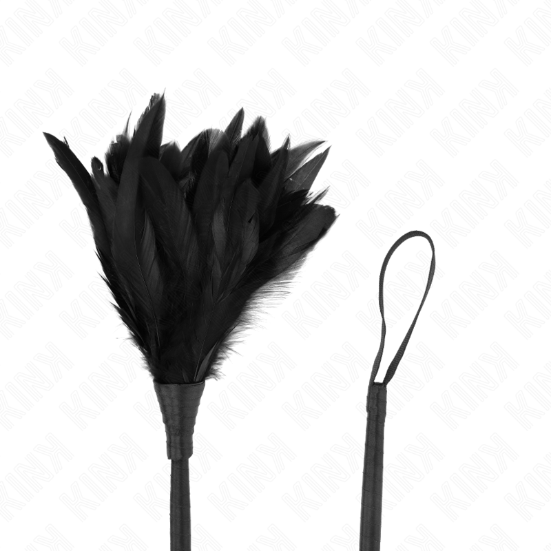 Frustino BDSM con Piume Kink — Corno Nero 36 cm