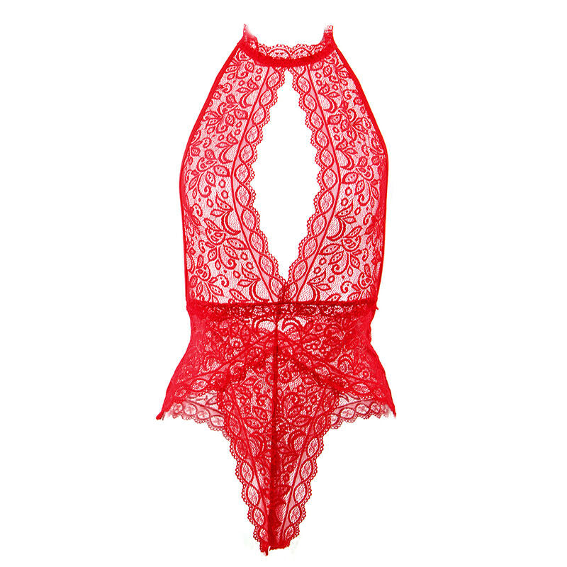 Body Erotico Coppa Aperta Subblime — Rosso, taglia L/XL