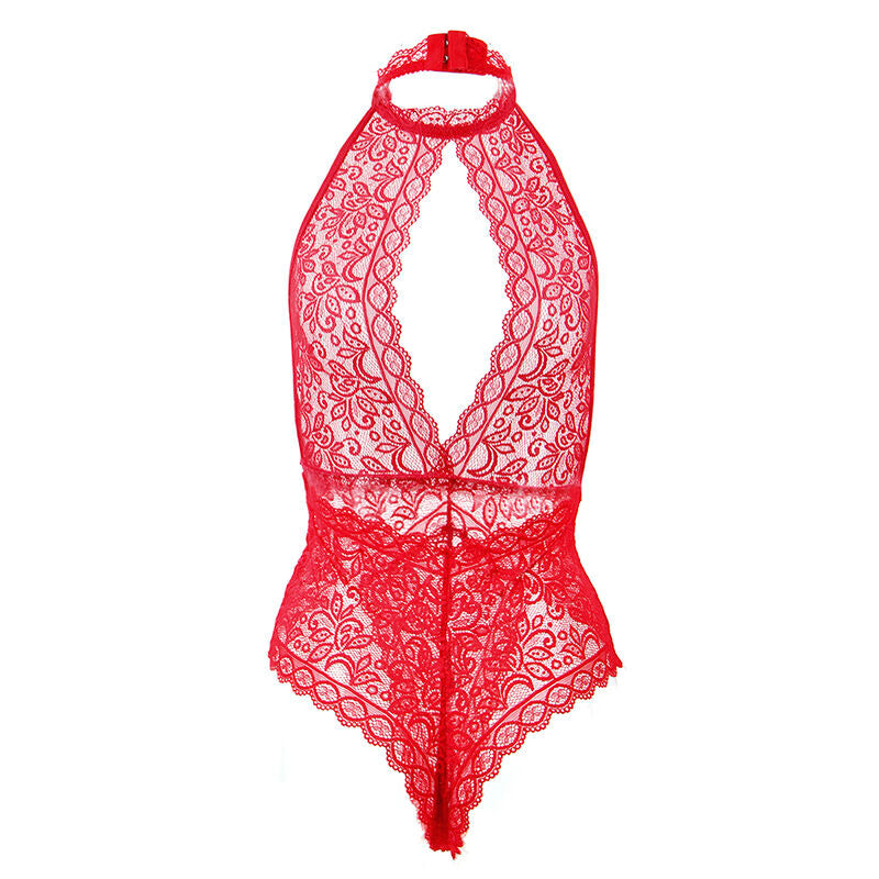 Body Erotico Coppa Aperta Subblime — Rosso, taglia L/XL