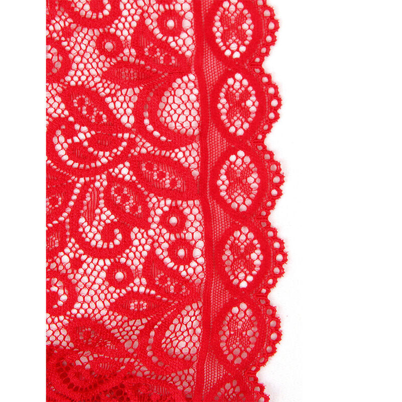 Body Erotico Coppa Aperta Subblime — Rosso, taglia L/XL