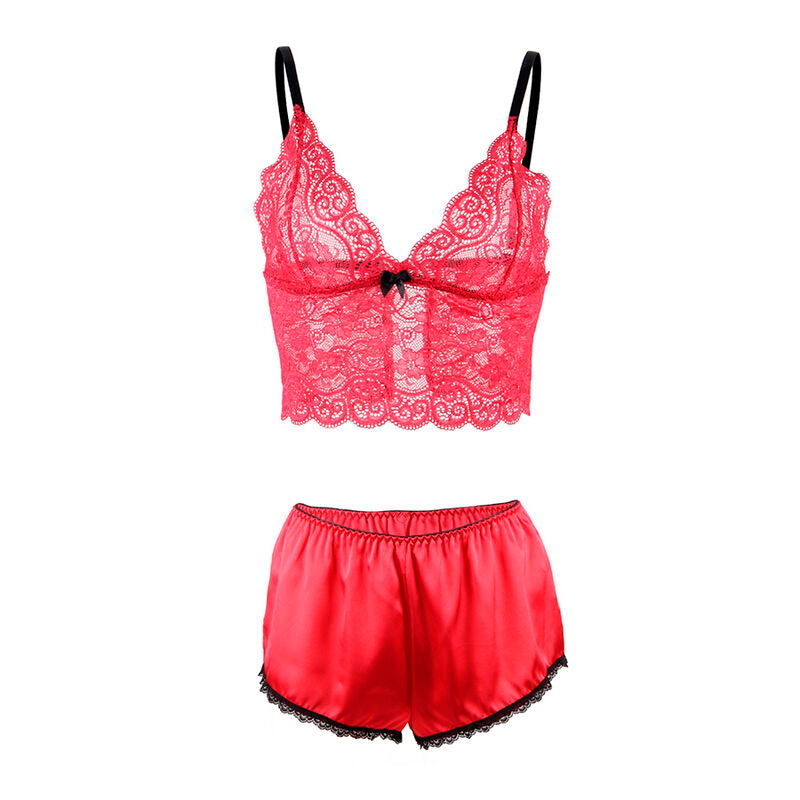 Lingerie Sexy Subblime Camicia da Notte in Seta e Pizzo — S/M