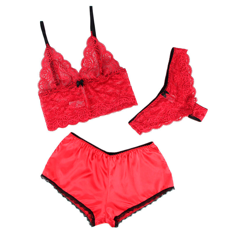 Lingerie Sexy Subblime Camicia da Notte in Seta e Pizzo — S/M