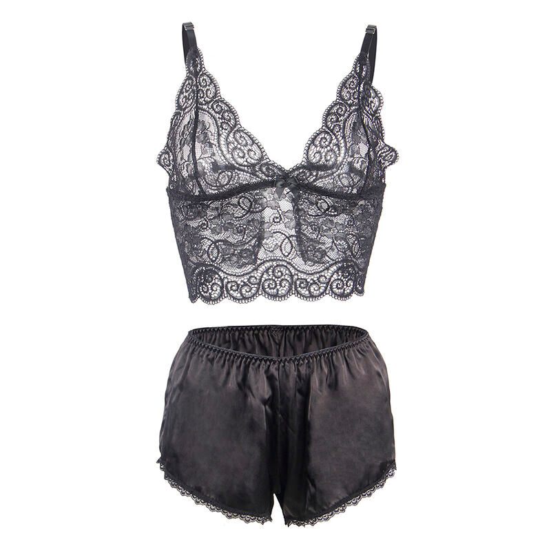 Lingerie Sexy Subblime Camicia da Notte in Seta e Pizzo — S/M