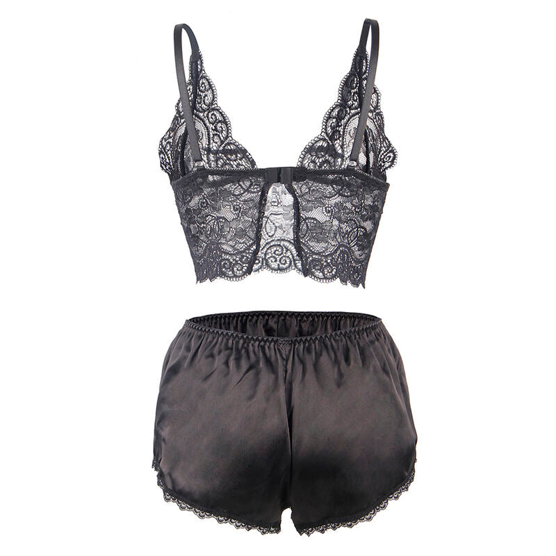 Lingerie Sexy Subblime Camicia Notte Seta e Pizzo — L/XL