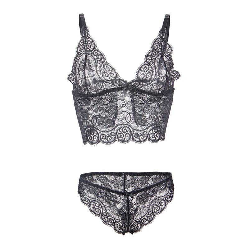 Lingerie Sexy Subblime Camicia Notte Seta e Pizzo — L/XL