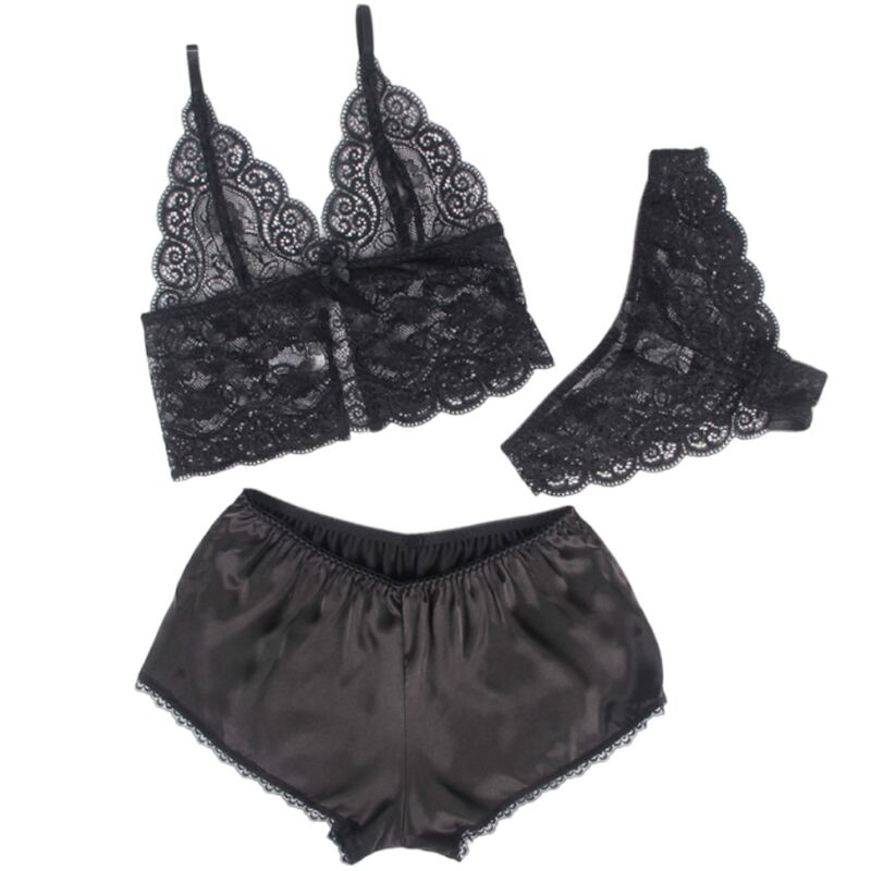 Lingerie Sexy Subblime Camicia da Notte in Seta e Pizzo — S/M