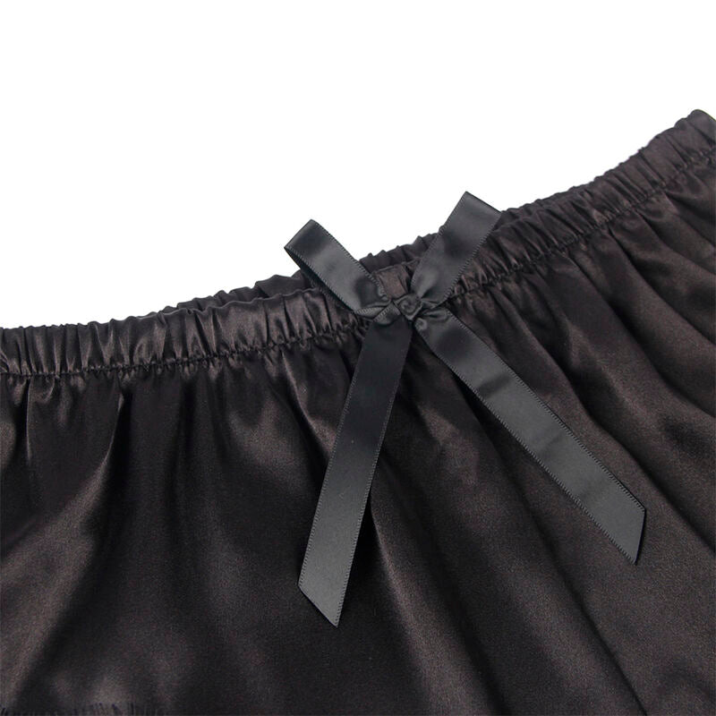 Vestaglia in Seta con Pantaloni Pizzo Subblime — Nero L/XL