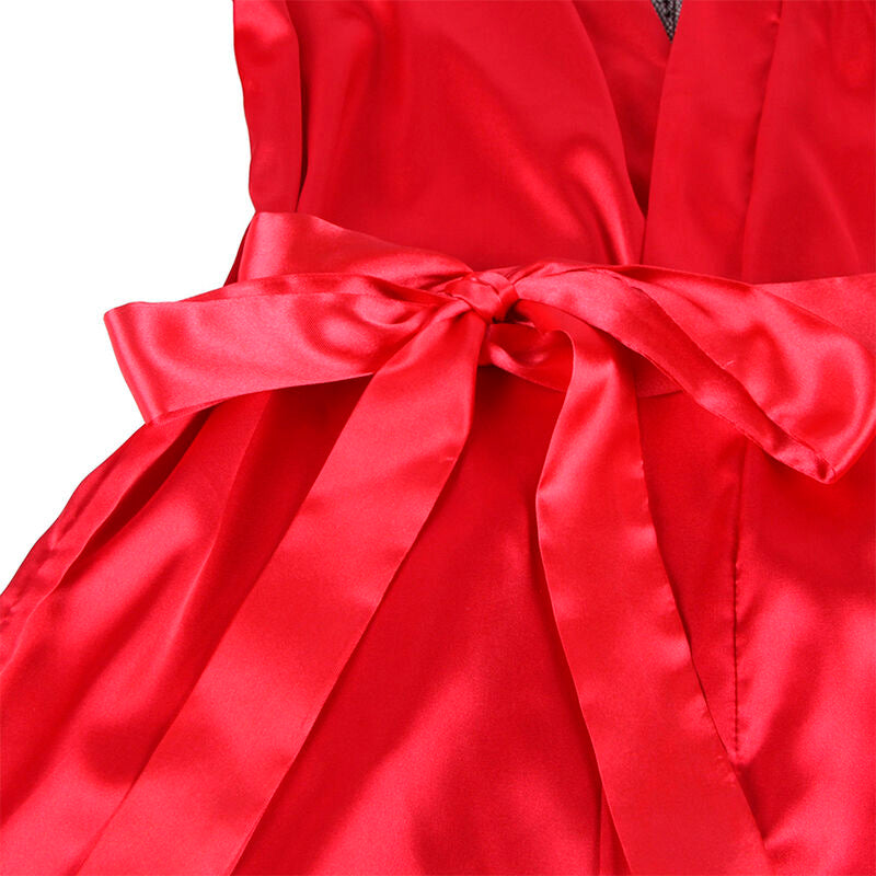 Lingerie Sexy Subblime Canottiera Pizzo e Perizoma — Rosso/Nero S/M