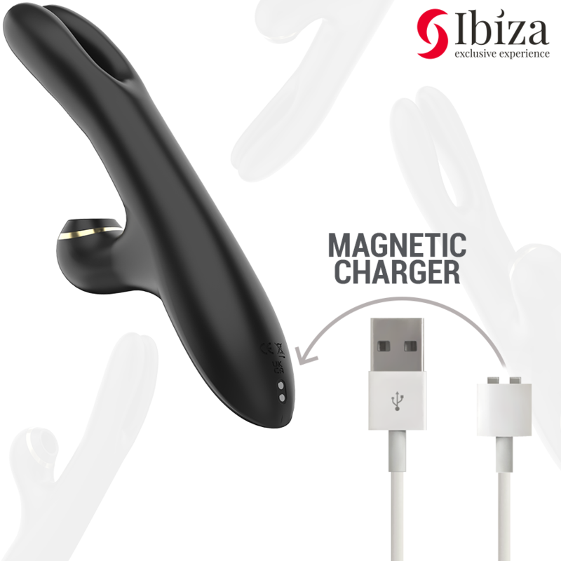 Vibratore a Doppio Morsetto Ibiza Double Clamping — Nero