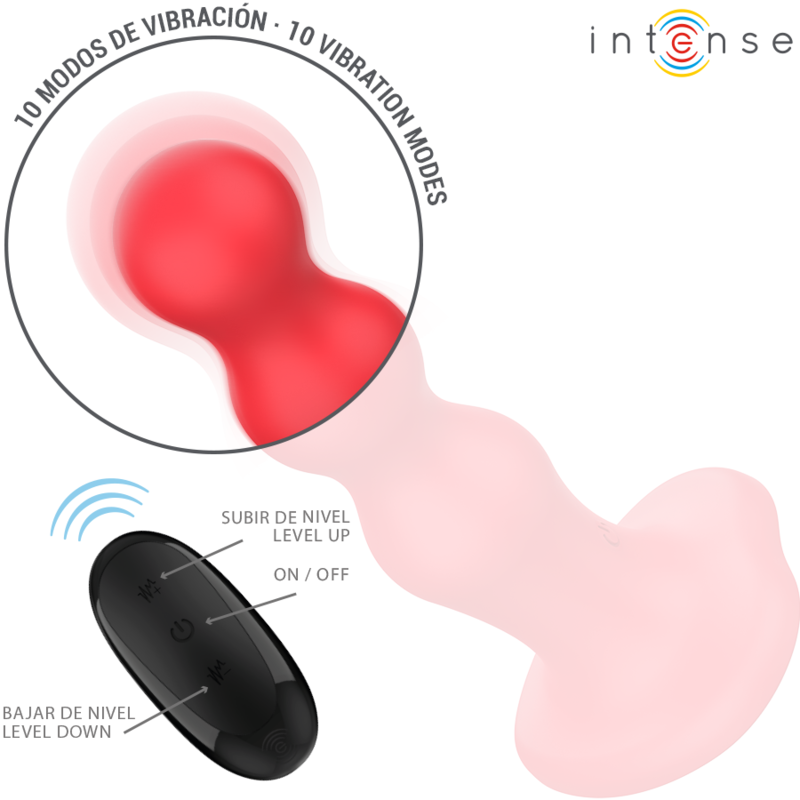 Vibratore con Ventosa e Telecomando Intense Cody — 10 Velocità, Rosso