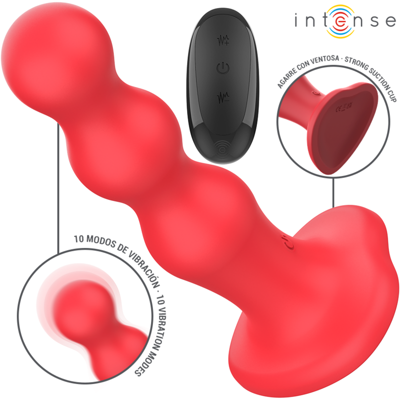 Vibratore con Ventosa e Telecomando Intense Cody — 10 Velocità, Rosso