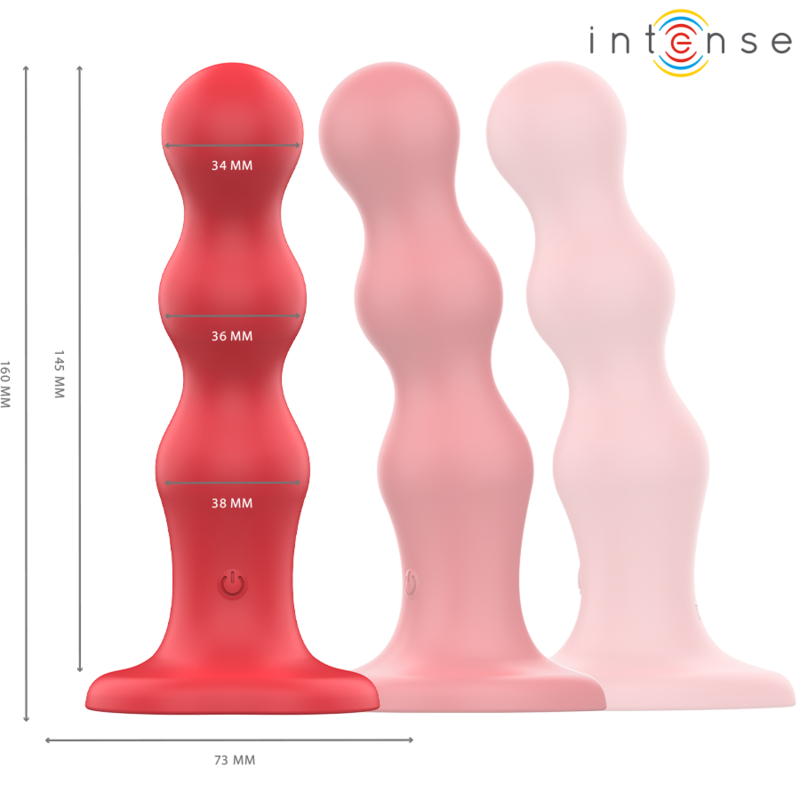 Vibratore con Ventosa e Telecomando Intense Cody — 10 Velocità, Rosso
