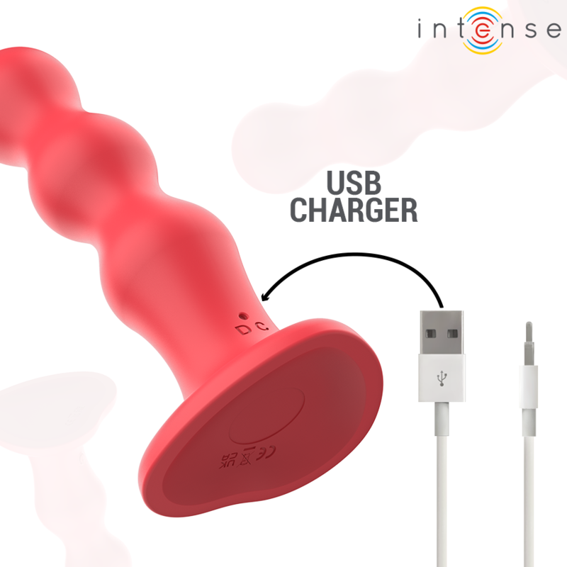 Vibratore con Ventosa e Telecomando Intense Cody — 10 Velocità, Rosso