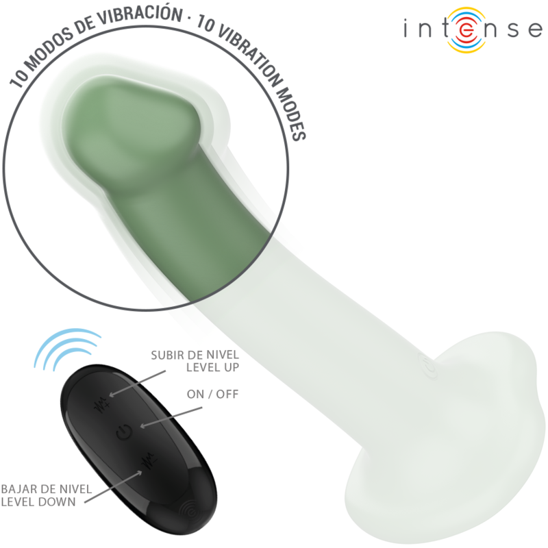 Vibratore con Ventosa e Telecomando Intense Becca — 10 Modalità, Verde