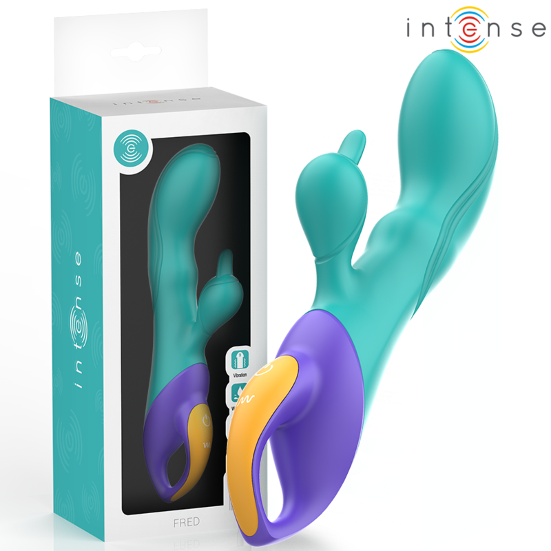 Vibratore Rabbit Intense Fred — Doppia Stimolazione, Blu