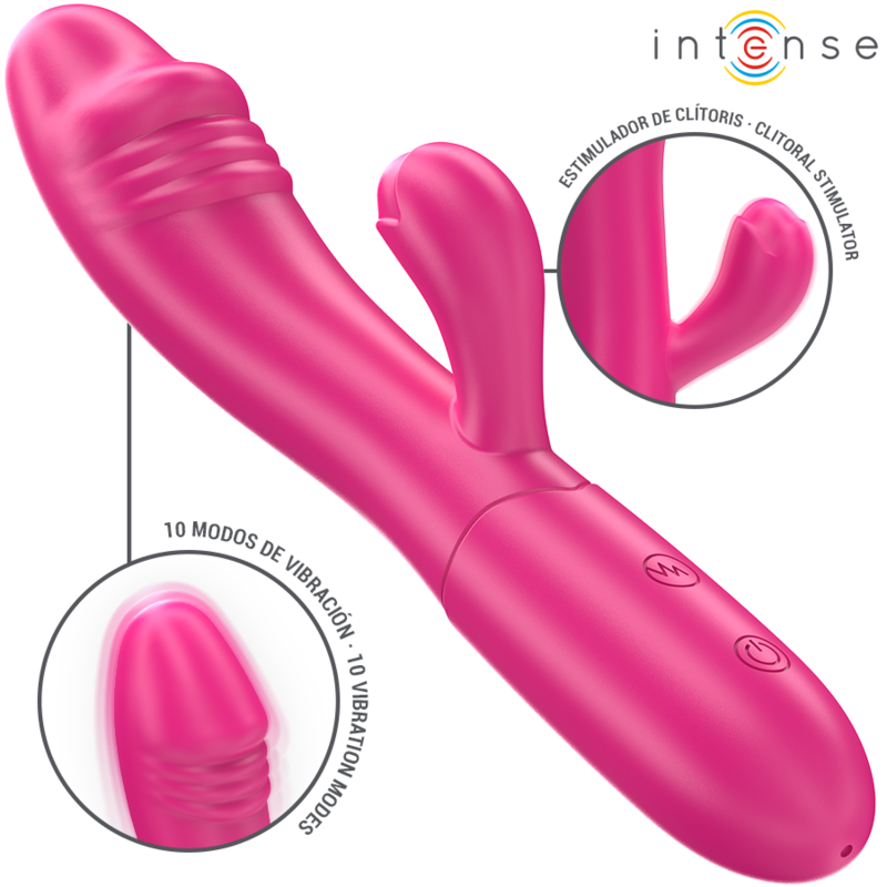 Vibratore con Stimolatore Lingua Intense Ivy — 10 Modalità, Rosa