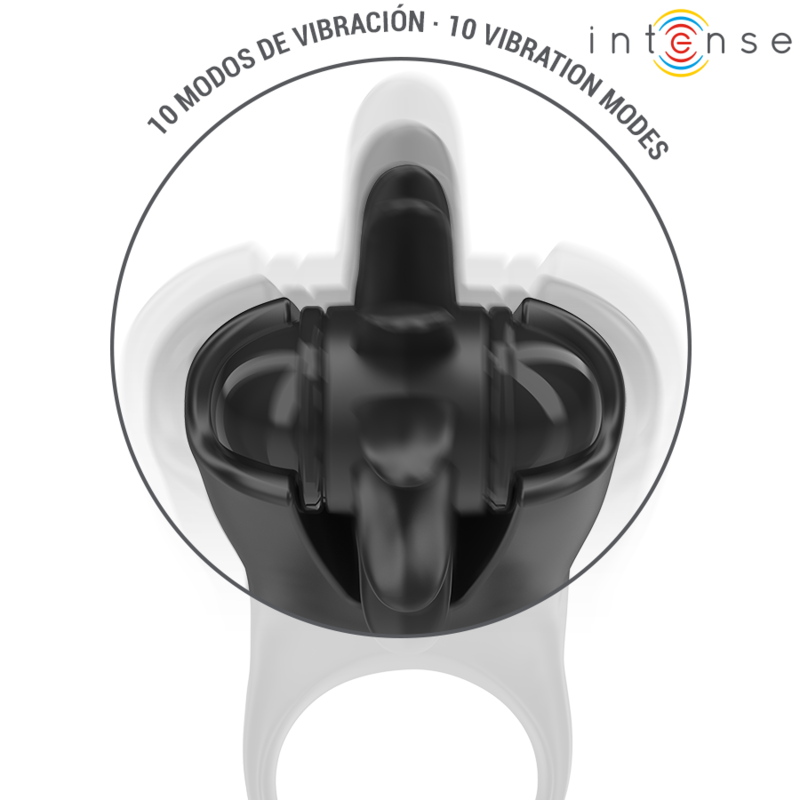 Anello Fallico Vibrante Intense Mabel — 10 Vibrazioni, Nero