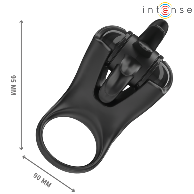 Anello Fallico Vibrante Intense Mabel — 10 Vibrazioni, Nero