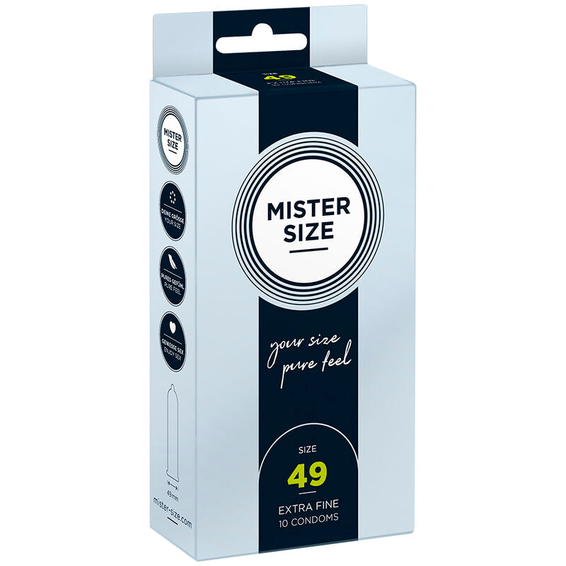 Preservativo Taglia S Mister Size 49 mm — 10 Unità