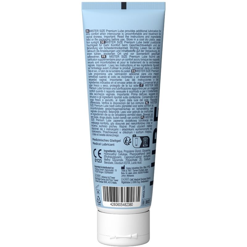 Lubrificante Intimo Base Acqua Mister Size Premium — 100 ml