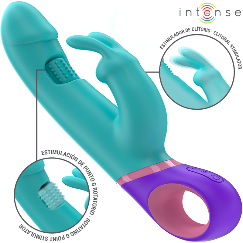 Vibratore Rabbit Punto G Intense Monica — Rotante, Blu
