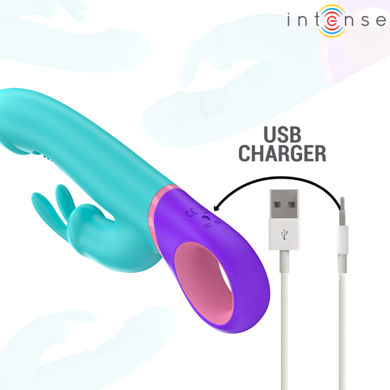 Vibratore Rabbit Punto G Intense Monica — Rotante, Blu