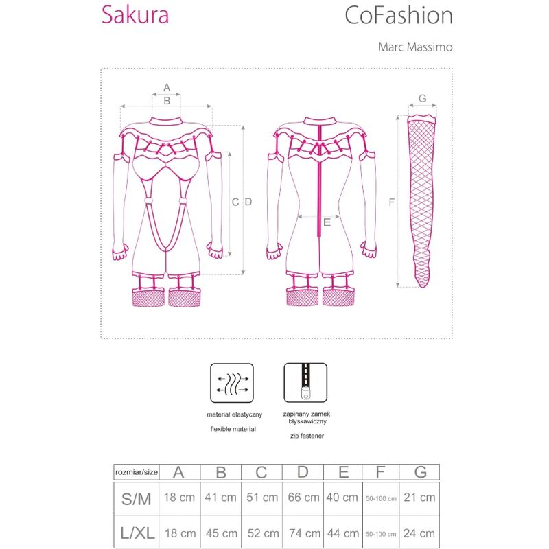 Tuta Erotica in Pizzo Livco Corsetti Sakura — con Guanti, S/M