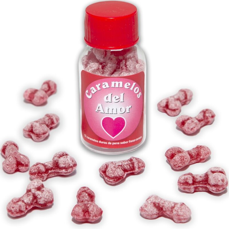 Caramelle a Forma di Pene Diablo Picante — Fragola/Ciliegia, 12 pz