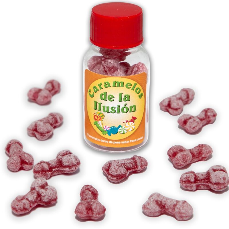 Caramelle a Forma di Pene Diablo Picante — Fragola/Ciliegia, 12 pz