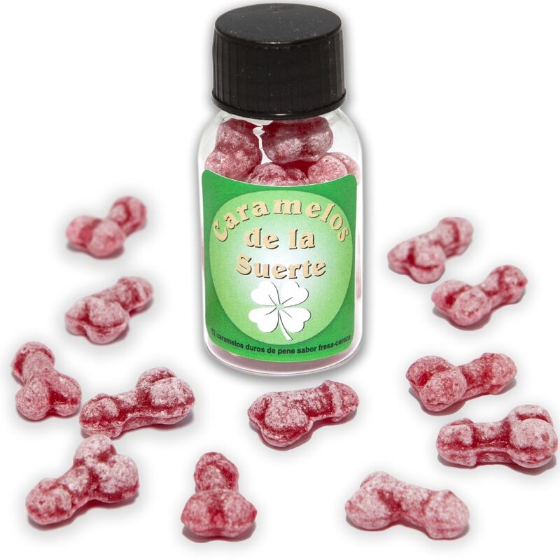 Caramelle Forma Pene Diablo Picante — Fragola/Ciliegia, 12 pz
