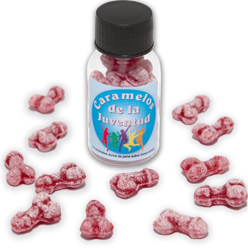 Caramelle a Forma di Pene Diablo Picante — Fragola/Ciliegia, 12 pz