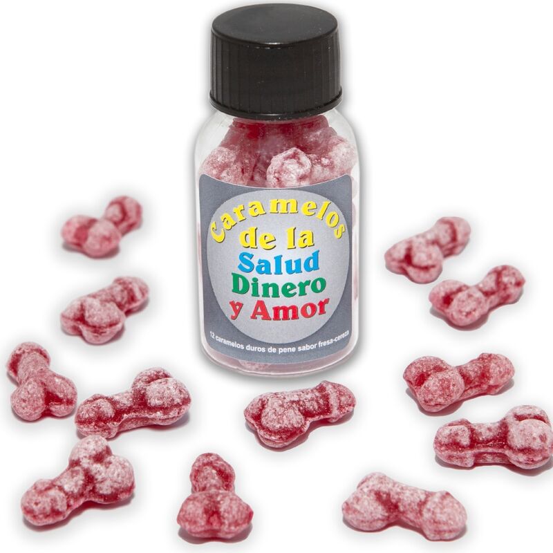 Caramelle a Forma di Pene Diablo Picante — Fragola/Ciliegia, 12 pz