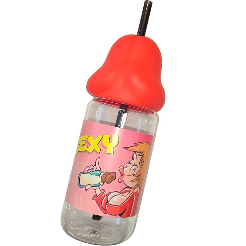 Biberon a Forma di Pene Diablo Picante — 360 ml, Rosso