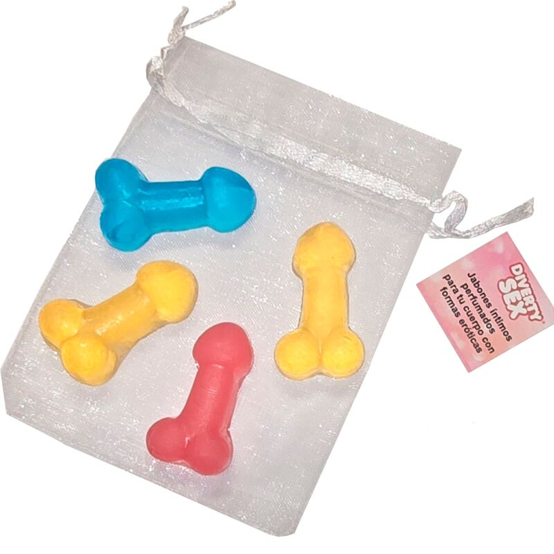 Set Saponi a Forma di Pene Diablo Picante — 4 Mini Pezzi