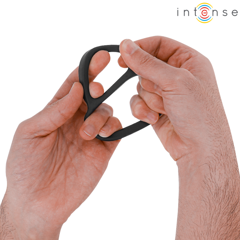 Anello Fallico Doppio in Silicone Intense Bobby — Nero