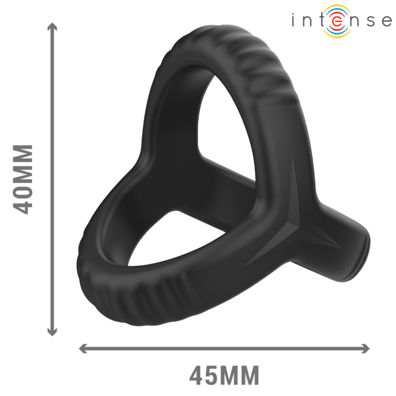 Doppio Anello Fallico Intense Carson — Silicone Nero