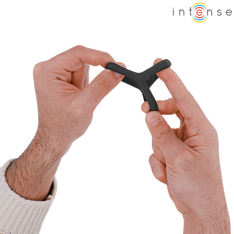 Doppio Anello Fallico Intense Carson — Silicone Nero