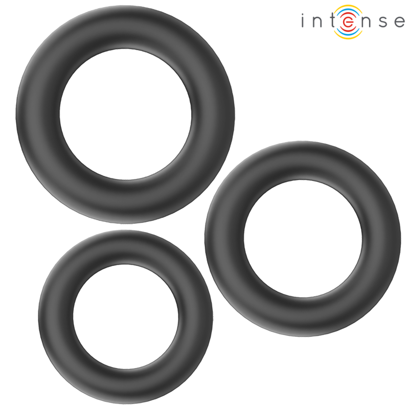 Anello Fallico Intense Hugh 3 — Set 3 Anelli in Silicone