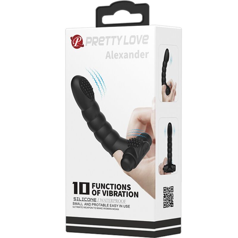 Vibratore da Dito Pretty Love Alexander — Silicone, 10 Modalità