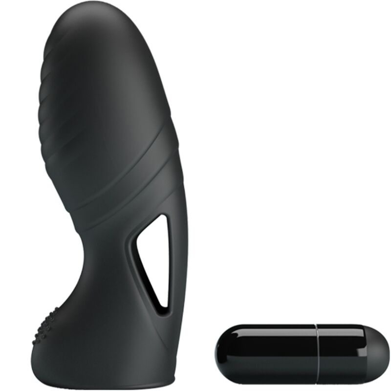 Vibratore da Dito in Silicone Pretty Love Alan — Nero